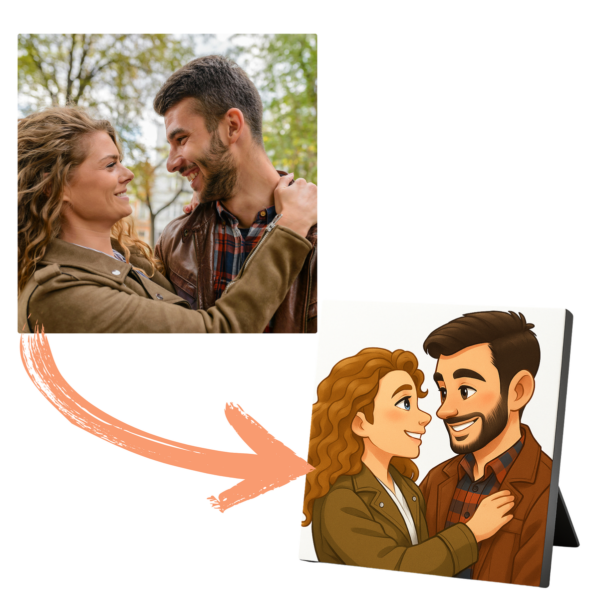 Individueller Foto-Aufsteller, Design-Aufsteller mit eigenem Foto