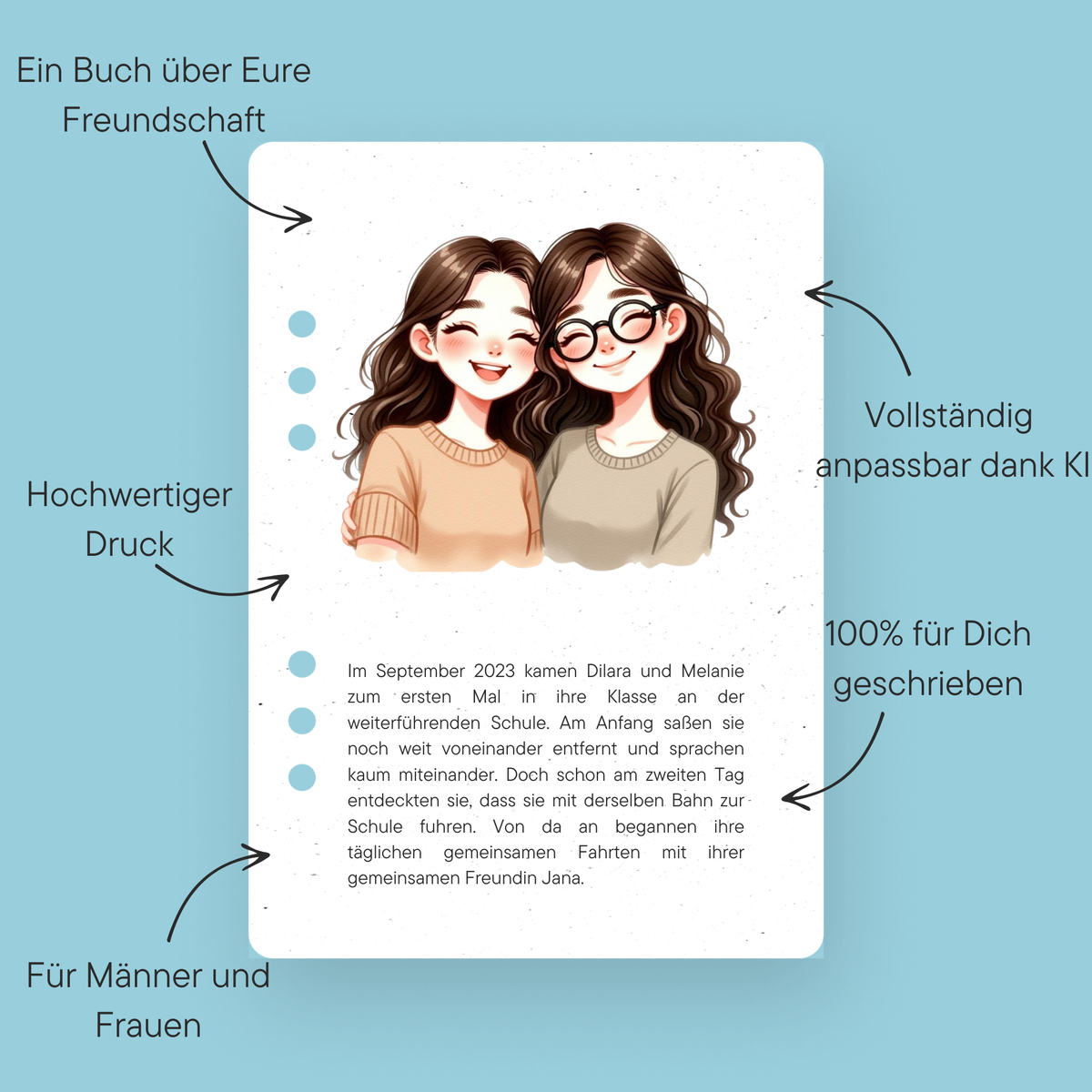 Beste Freunde: Durch Dick und Dünn I Personalisiertes Freundebuch - DreamyTales