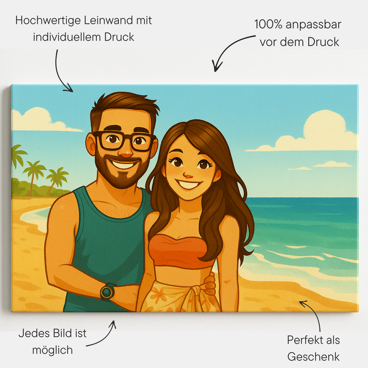 Individuelle Fotoleinwand – Illustration deines Lieblingsbildes im Querformat