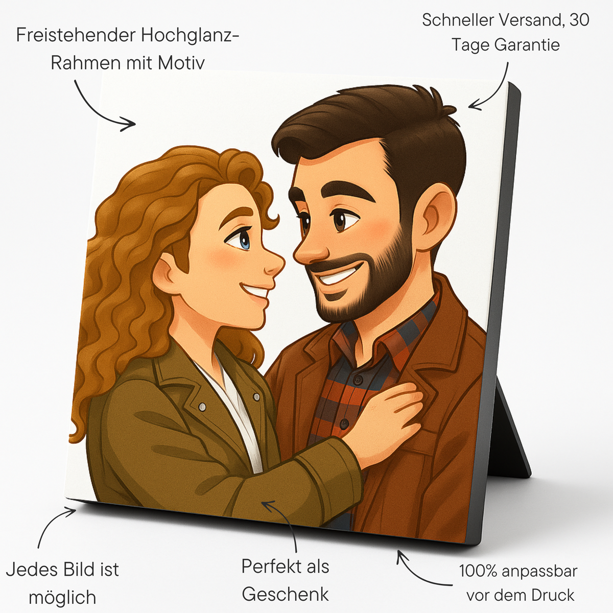 Individueller Foto-Aufsteller, Design-Aufsteller mit eigenem Foto