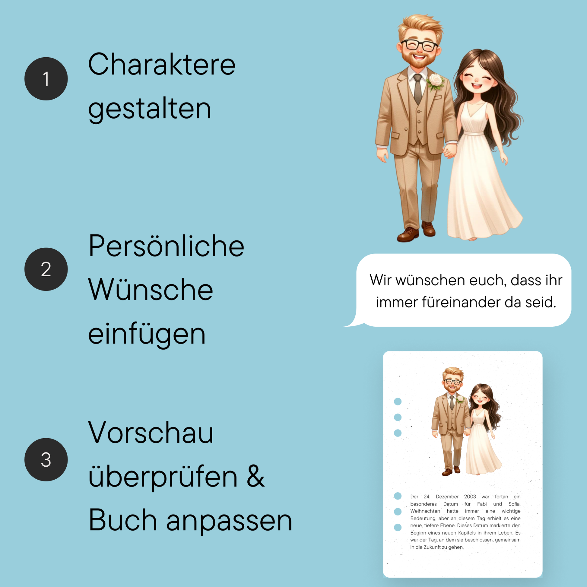 Personalisiertes Hochzeitsbuch Geschenk - DreamyTales