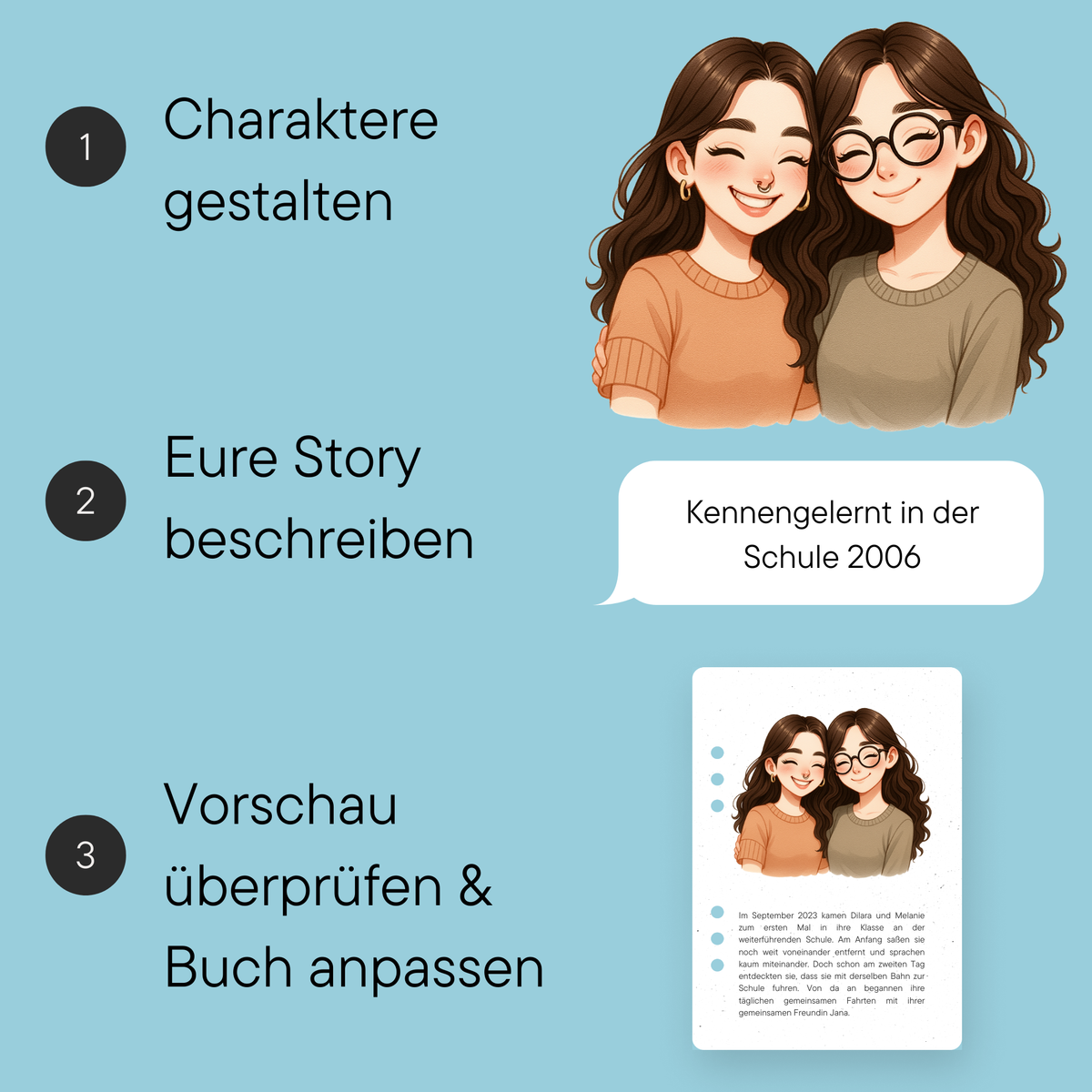 Beste Freunde: Durch Dick und Dünn I Personalisiertes Freundebuch - DreamyTales