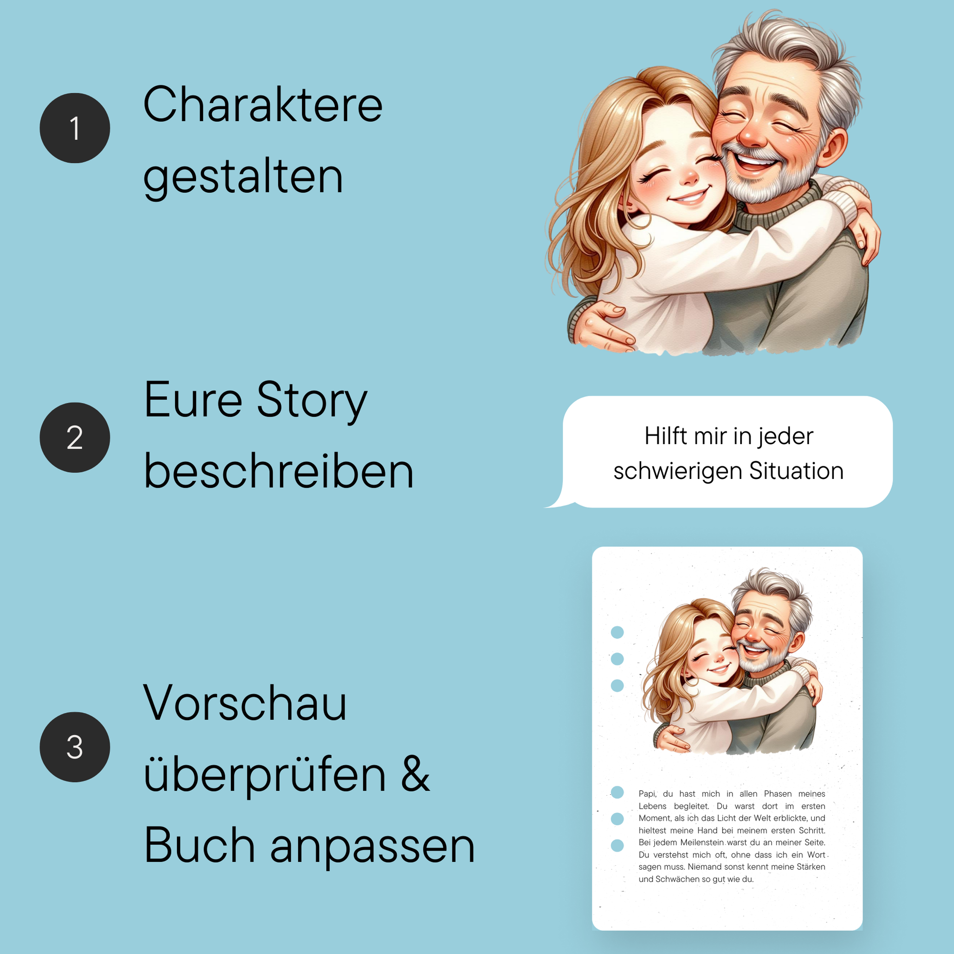 Danke für alles, Papa I Personalisiertes Buch für Papa - DreamyTales