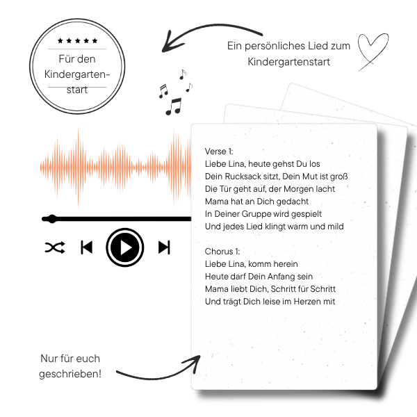 Beispiel-Lyrics für ein personalisiertes Kindergarten-Lied