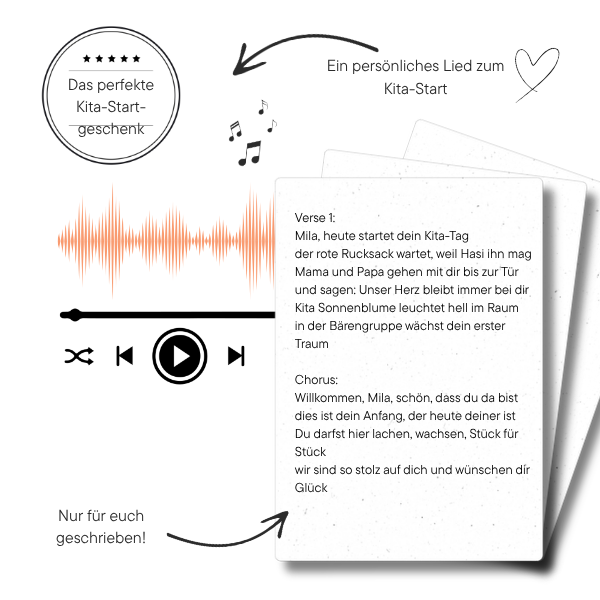 Beispiel-Lyrics für ein personalisiertes Willkommen-in-der-Kita-Lied